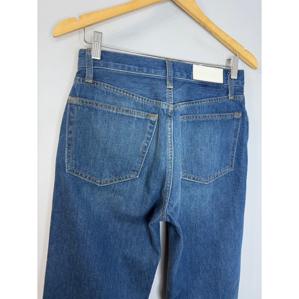 RE/DONE 90's High Rise Loose Distressed Straight Leg Raw Hem Jeans Sz 27 - Picture 4 of 14